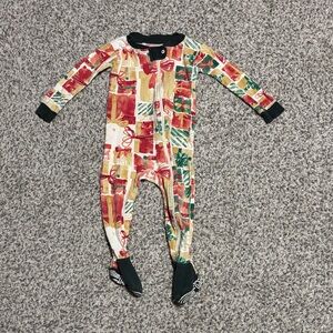 Burt's Bees Festive Gift Print Kids Footie Pajamas